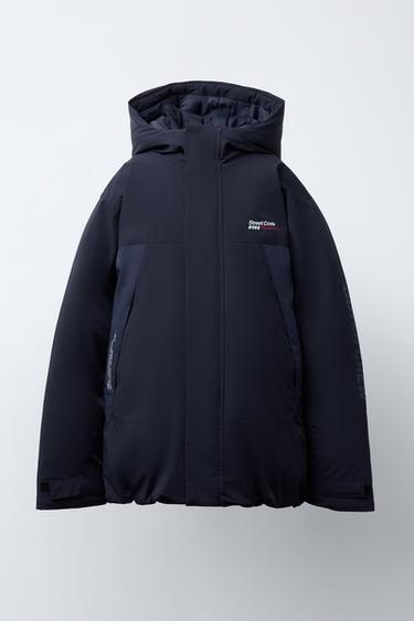 Zara Стеганая куртка в стиле колор-блок