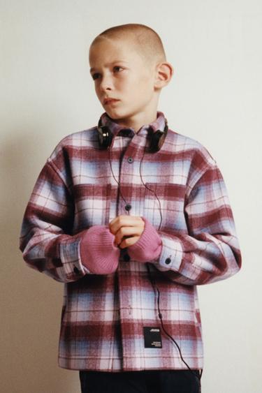 Zara Куртка-рубашка в клетку с флисовой подкладкой