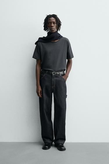 Zara Джинсы CARPINTERO BAGGY FIT с декоративной строчкой