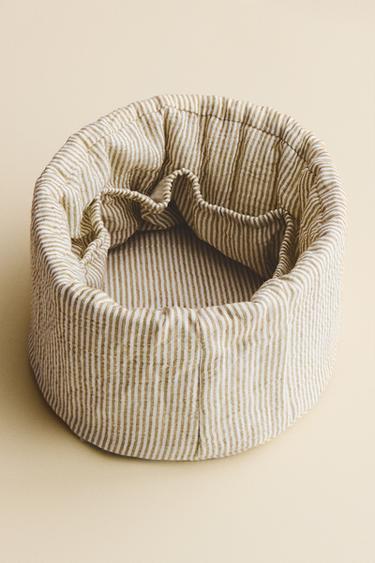 Zara Полукруглый органайзер для пеленания ZARA в полоску из муслина