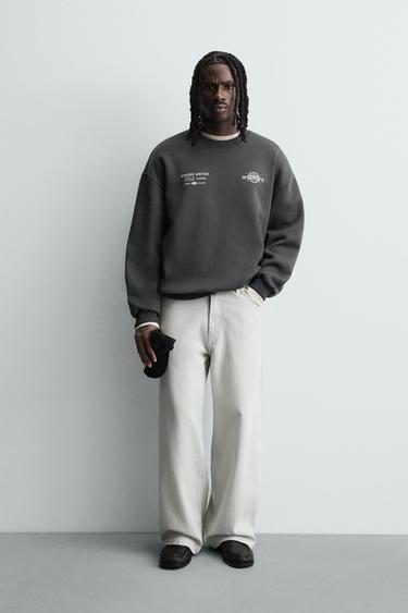 Zara Толстовка с комбинированным принтом купить с доставкой.