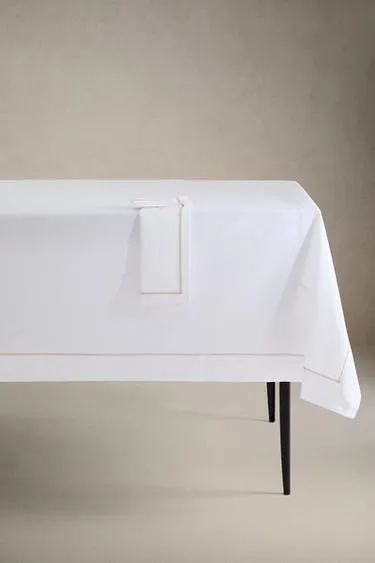 Полосатый столовый скатерть с отделкой из джаккарда- Заказать в России