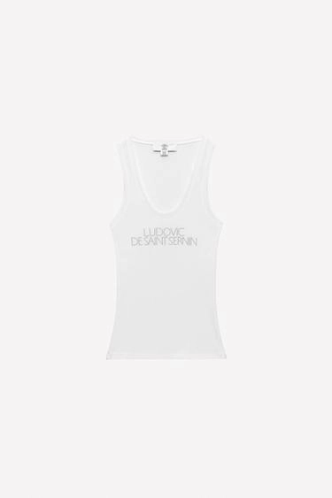 Топ с блестящим текстом LUDOVIC DE SAINT SERNIN X ZARA