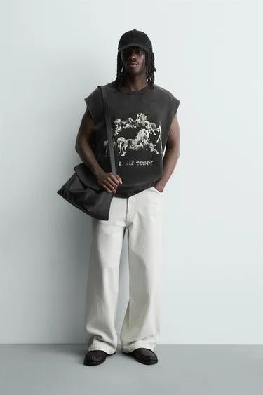 Майка с вязаным принтом лошади- Заказать в России