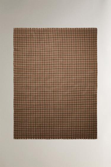 Zara Плед в клетку с бахромой