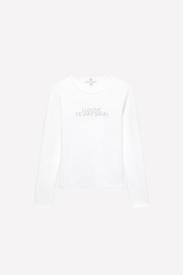 Zara Футболка с логотипом из страз LUDOVIC DE SAINT SERNIN X ZARA