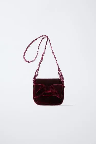 Бархатная сумка с бантом- Заказать в России