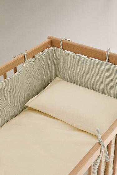 Zara Чехол для борта кроватки из муслина в полоску купить с доставкой.