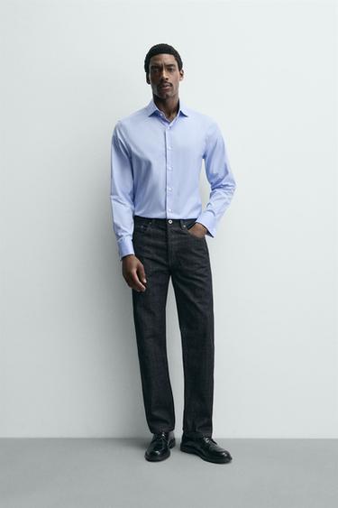 Zara Рубашка из рельефной ткани с манжетами под запонки купить с доставкой.