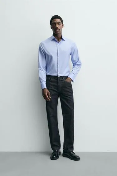 Рубашка из рельефной ткани с манжетами под запонки