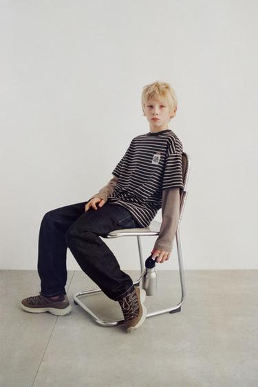 Zara Двухслойная футболка в полоску купить с доставкой.