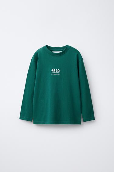 Zara Футболка с текстовым принтом