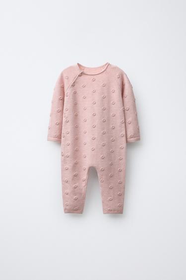 Zara Длинный вязаный комбинезон с вышитыми цветами