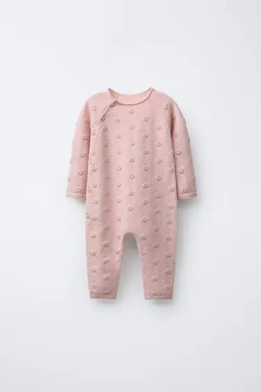 Длинный вязаный комбинезон с вышитыми цветами- Заказать в России