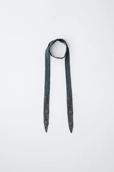 Шарф-ожерелье с вышивкой- Заказать в России