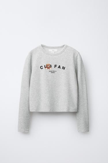 Майка в рубчик с принтом