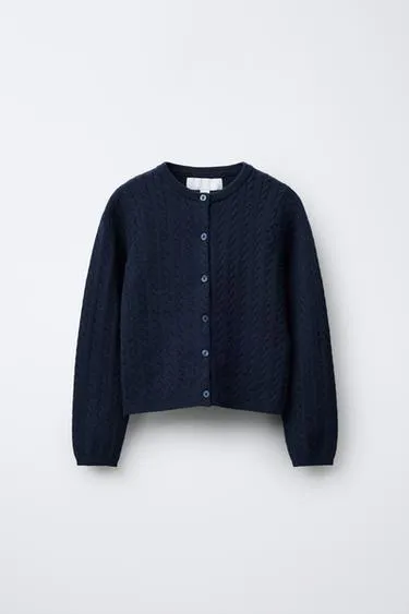 Кардиган с узором «косы»