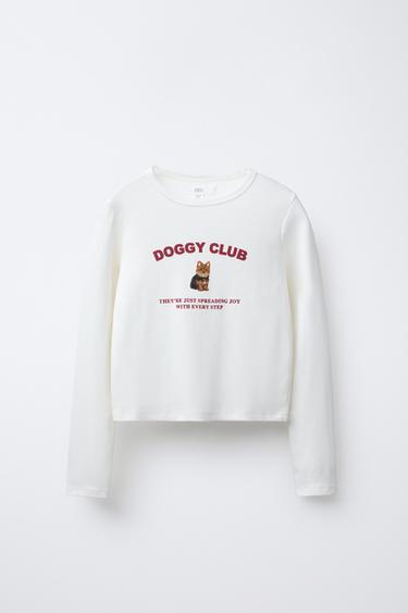 Футболка в рубчик с принтом- Заказать в России