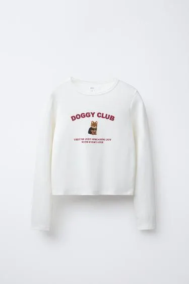 Футболка в рубчик с принтом