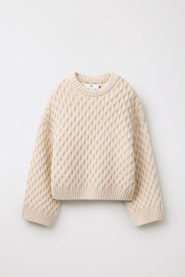 Zara Свитер из аранского плетения LIMITED EDITION из шерсти