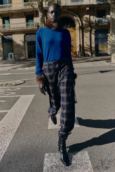 Брюки карго свободного кроя в клетку