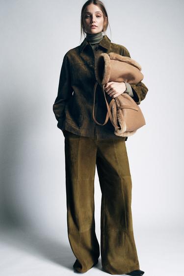 Zara Куртка из замши с карманами — ZW COLLECTION LIMITED EDITION