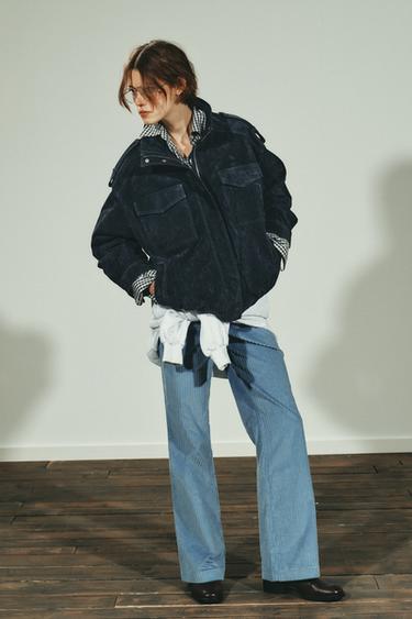 Zara Куртка из 100% замши с карманами