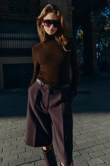 Zara Длинные бермуды с ремнем