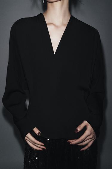 Zara Приталенная блуза ZW COLLECTION купить с доставкой.