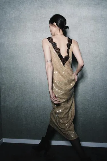 Платье из коллекции ZW с пайетками и кружевом