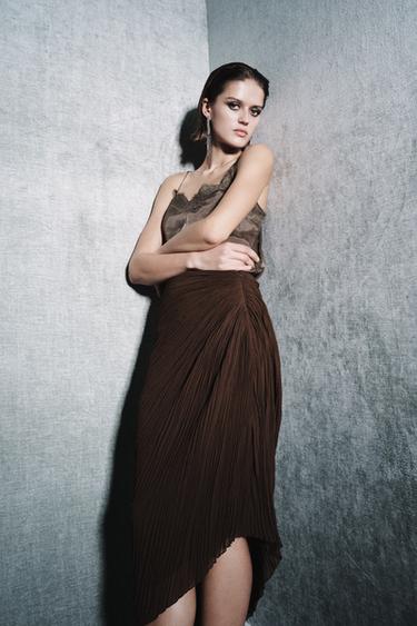 Zara Юбка миди плиссе — ZW COLLECTION купить с доставкой.