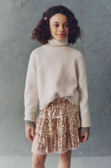 Zara Юбка с воланами и пайетками купить с доставкой.