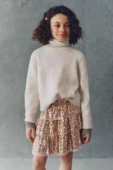 Юбка с воланами и пайетками- Заказать в России