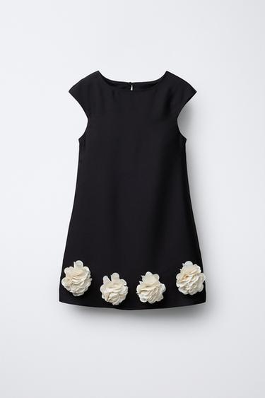 Zara Атласное платье с цветочным принтом