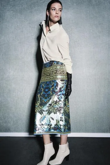 Рубашка с нагрудной планкой из 100% шелка — ZW COLLECTION LIMITED EDITION