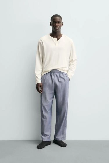 Пижама с принтом полосатая хенли- Заказать в России