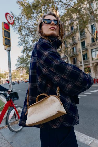 Zara Прямоугольная сумка из искусственного меха