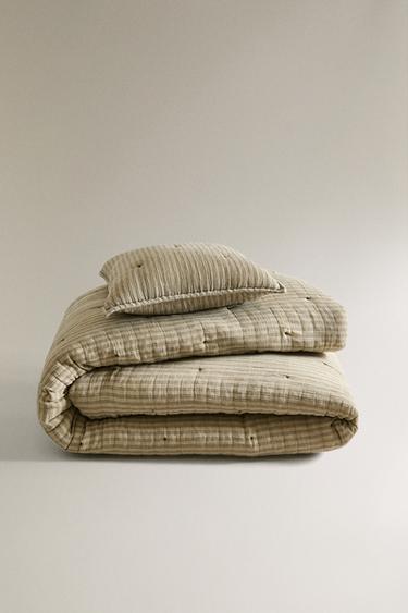 Zara Детское хлопковое одеяло с тонкими полосками купить с доставкой.