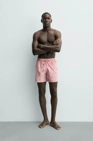 Плавки с комбинированной вышивкой- Заказать в России