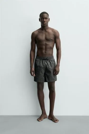 Длинные клетчатые плавательные трусы