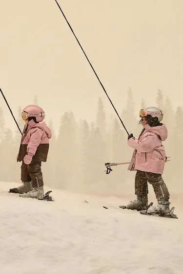 WATER-RESISTANT AND WINDPROOF METALLIC DOWN FEATHER PUFFER JACKET RECCO® SYSTEM SKI COLLECTION