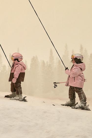 Zara Пуховик ZARA с металлическим блеском и системой RECCO® для катания на лыжах и сноуборде