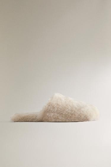 Zara Тапочки-слиперы с искусственным мехом