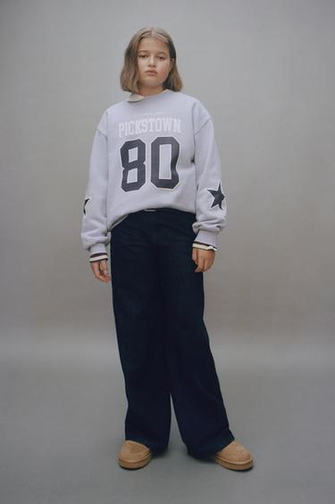 Zara Толстовка с принтом «номер и надпись»