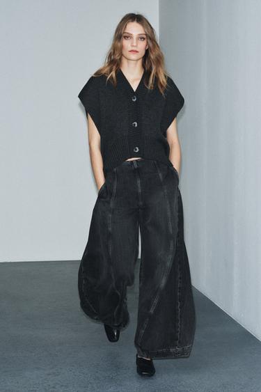 Zara Жилет оверсайз из шерсти