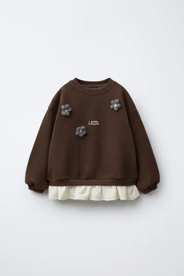 Толстовка с цветочными вставками- Заказать в России