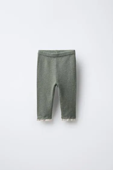 Трикотажные легинсы с кружевом- Заказать в России