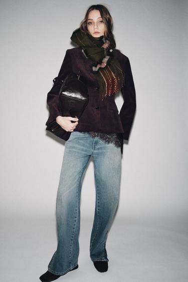 Zara Джинсы средней посадки коллекции ZW с молниями, лимитированное издание