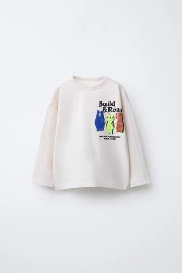 Лонгслив с принтом «мишки»- Заказать в России