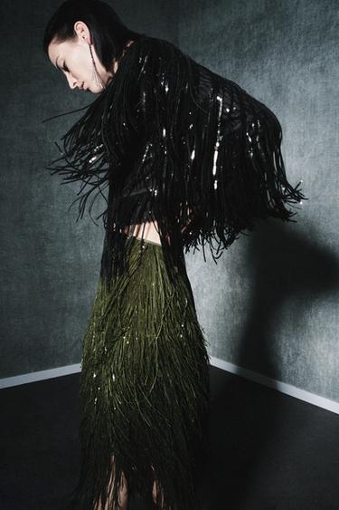 Zara Куртка с бахромой — ZW COLLECTION LIMITED EDITION